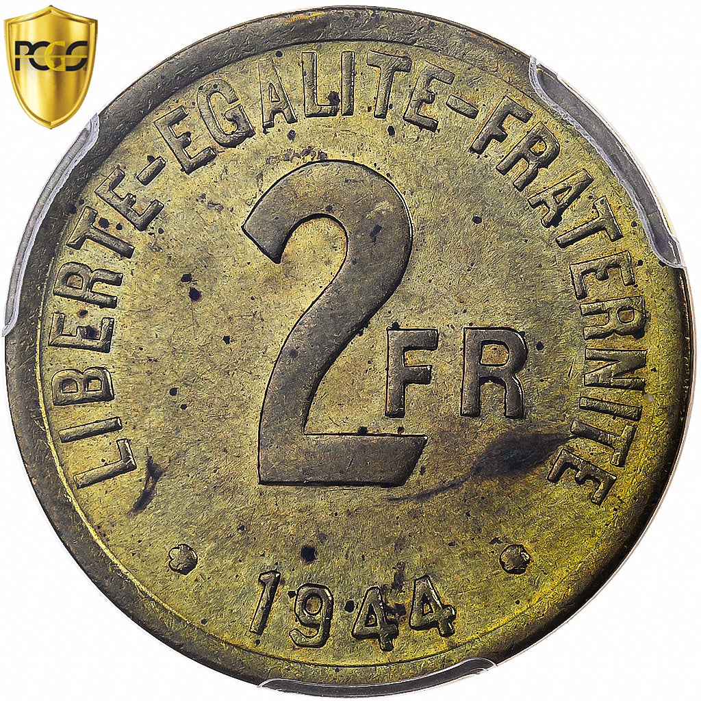 France, 2 Francs, France Libre, 1944, Philadelphie, Cupro-Aluminium, PCGS, MS63