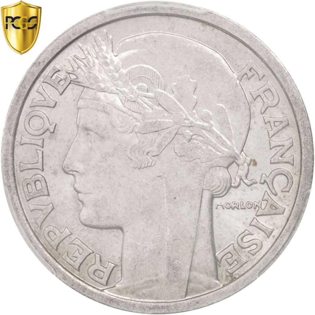 Coin, France, Morlon, 2 Francs, 1948, Beaumont le Roger, PCGS, MS62, MS(60-62)