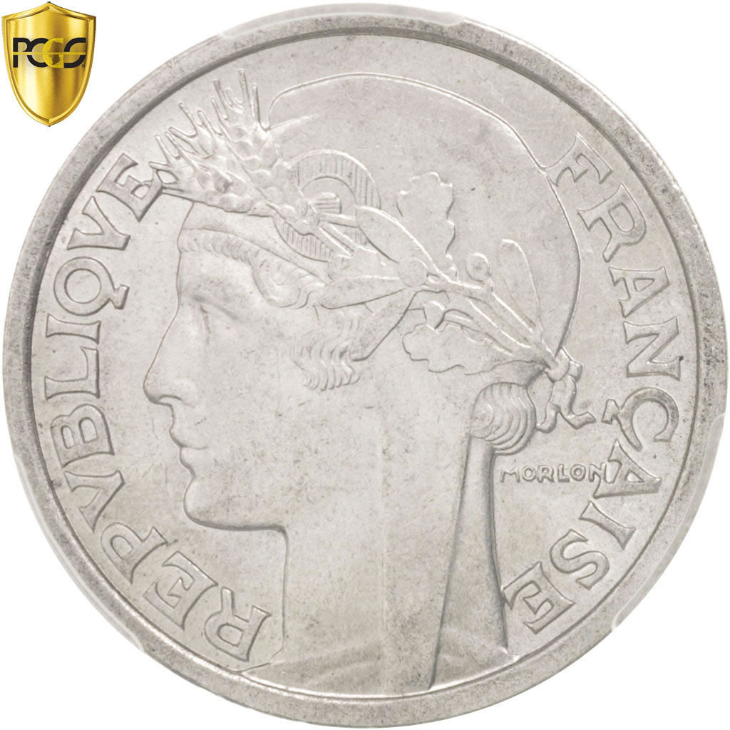 Monnaie, France, Morlon, 2 Francs, 1959, Paris, PCGS, MS63, SPL, Aluminium