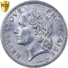 Francja, 5 Francs, Lavrillier, 1946, Castelsarrasin, Aluminium, PCGS, MS62
