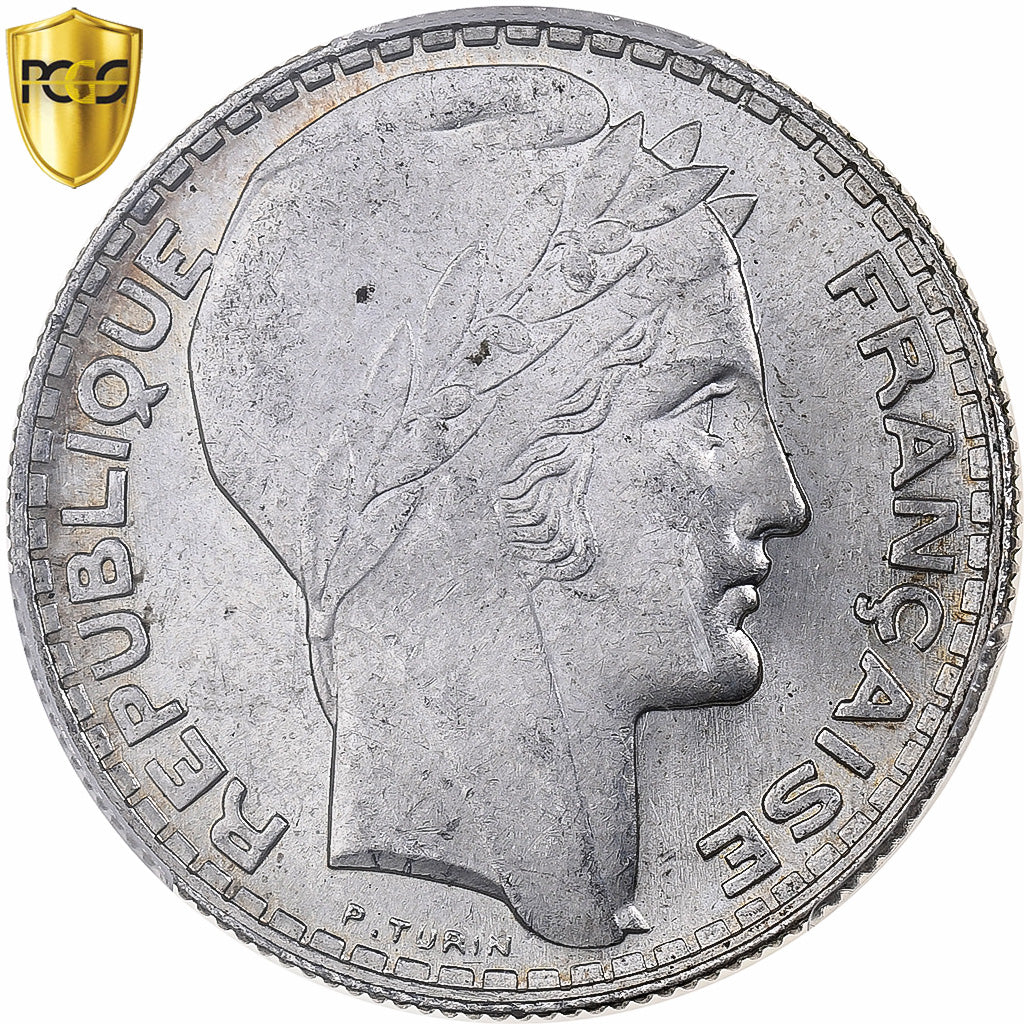 France, 10 Francs, Turin, 1932, Paris, Silver, PCGS, MS62, Gadoury:801, KM:878