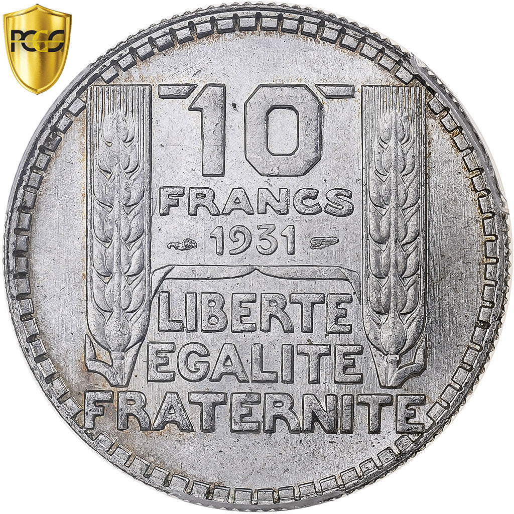 France, 10 Francs, Turin, 1932, Paris, Silver, PCGS, MS62, Gadoury:801, KM:878