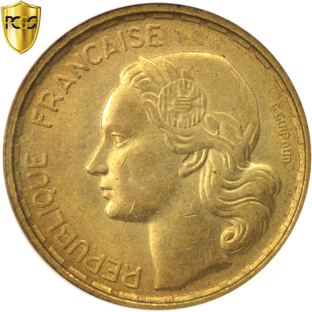 Coin, France, Guiraud, 10 Francs, 1950, Beaumont le Roger, PCGS, MS63, MS(63)