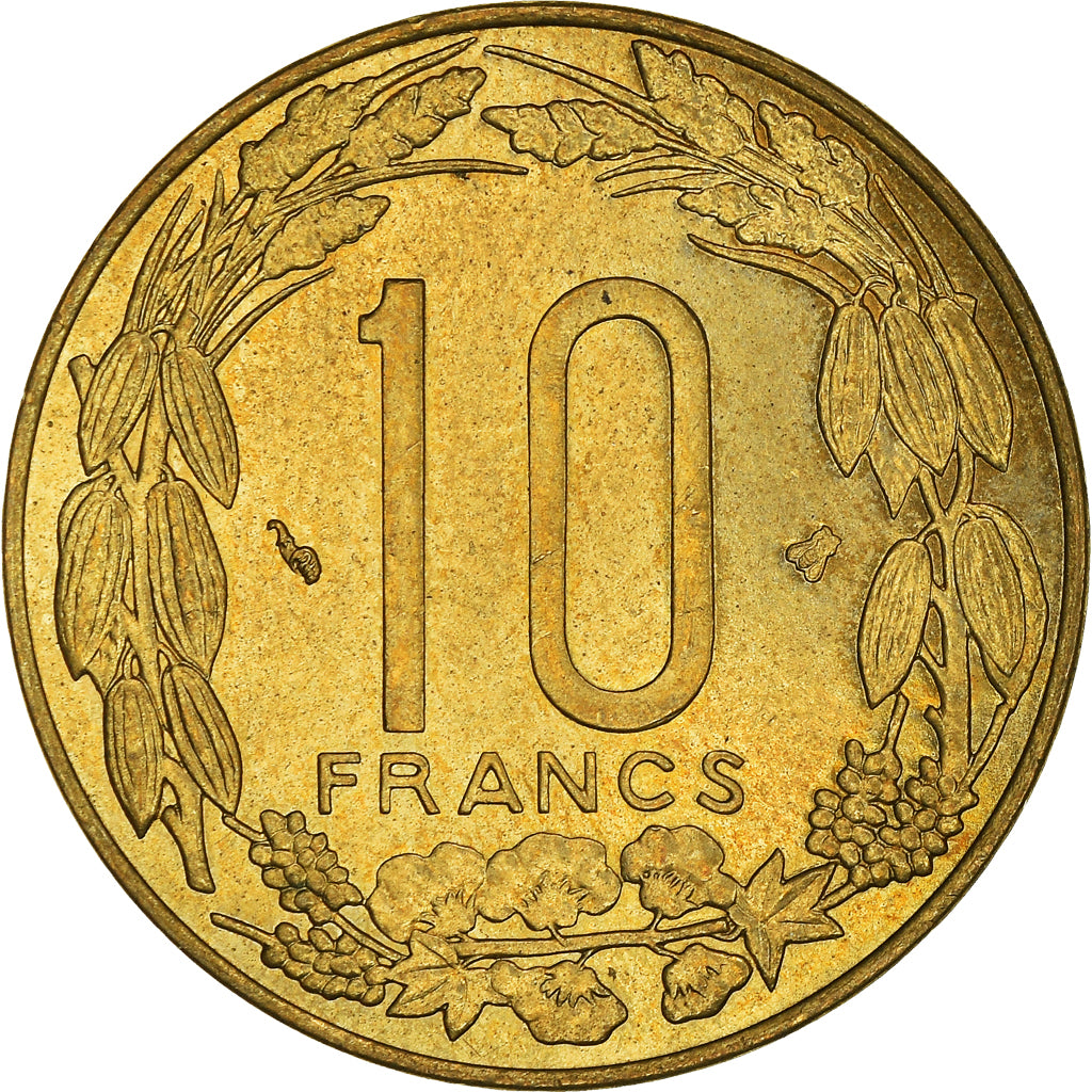 Coin, Central African States, 10 Francs, 1998