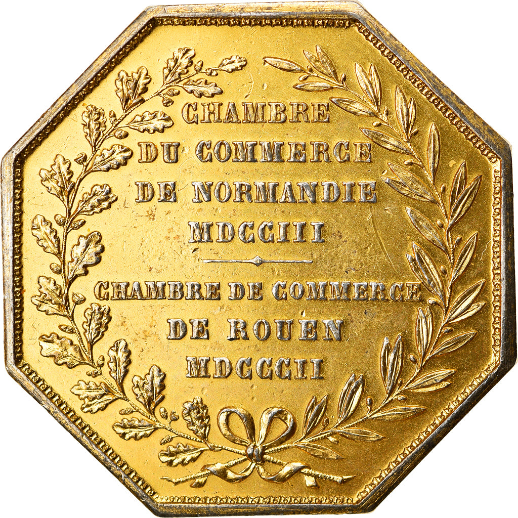 Frankreich, Token, Chambre de Commerce de Rouen, 1802, Lecomte, SS+, Vermeil