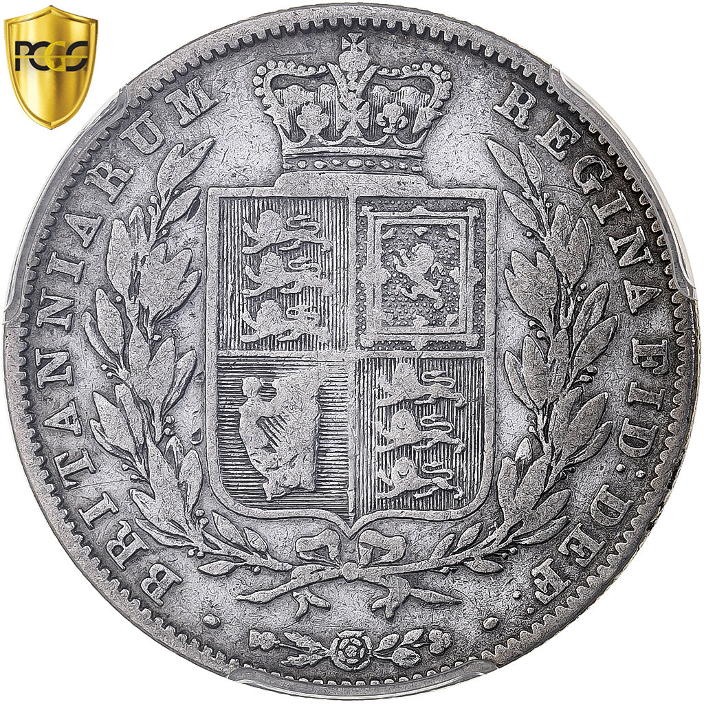 Great Britain, Victoria, 1/2 Crown, 1842, London, Silver, PCGS, VG08, KM:740