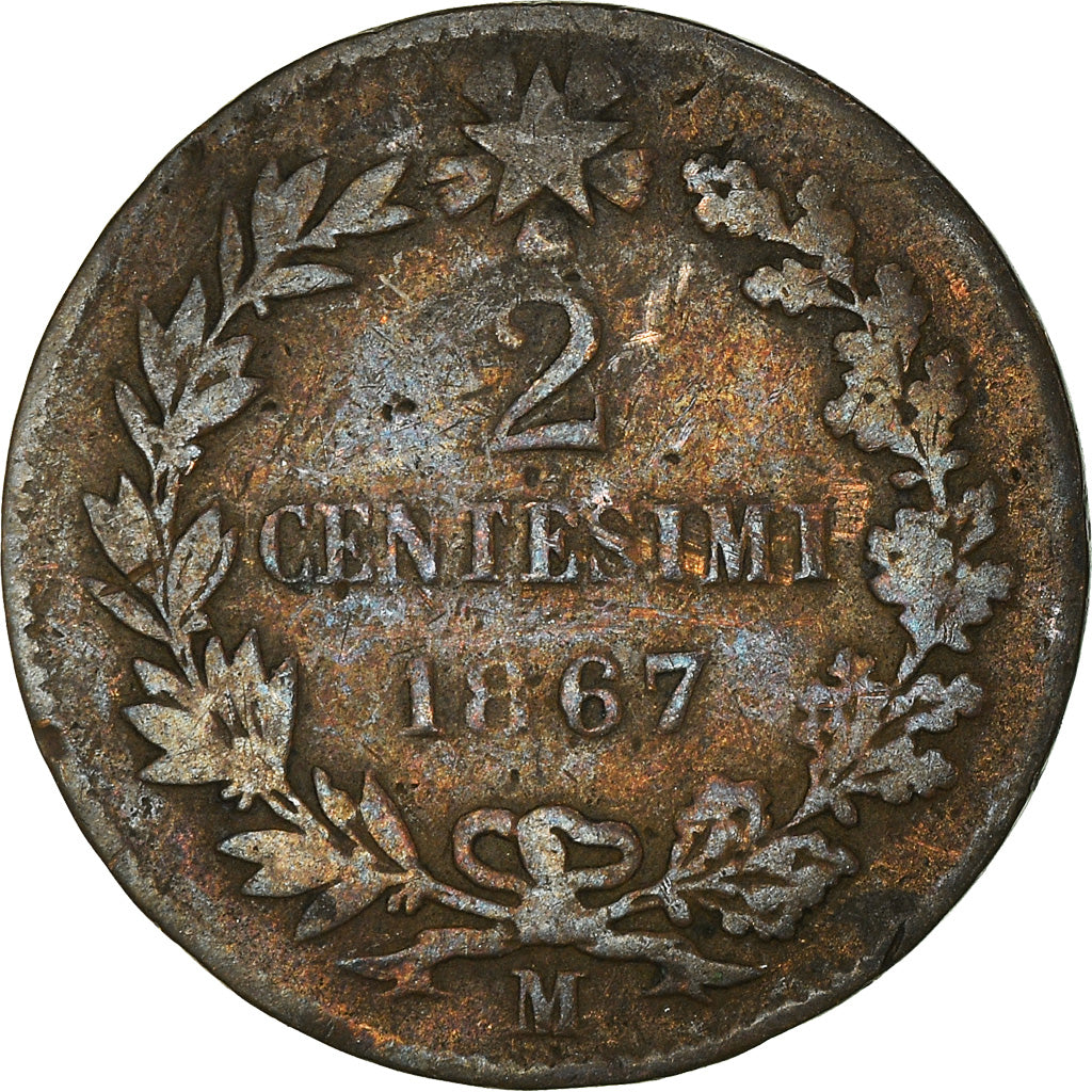 Munten, Italië, 2 Centesimi, 1867