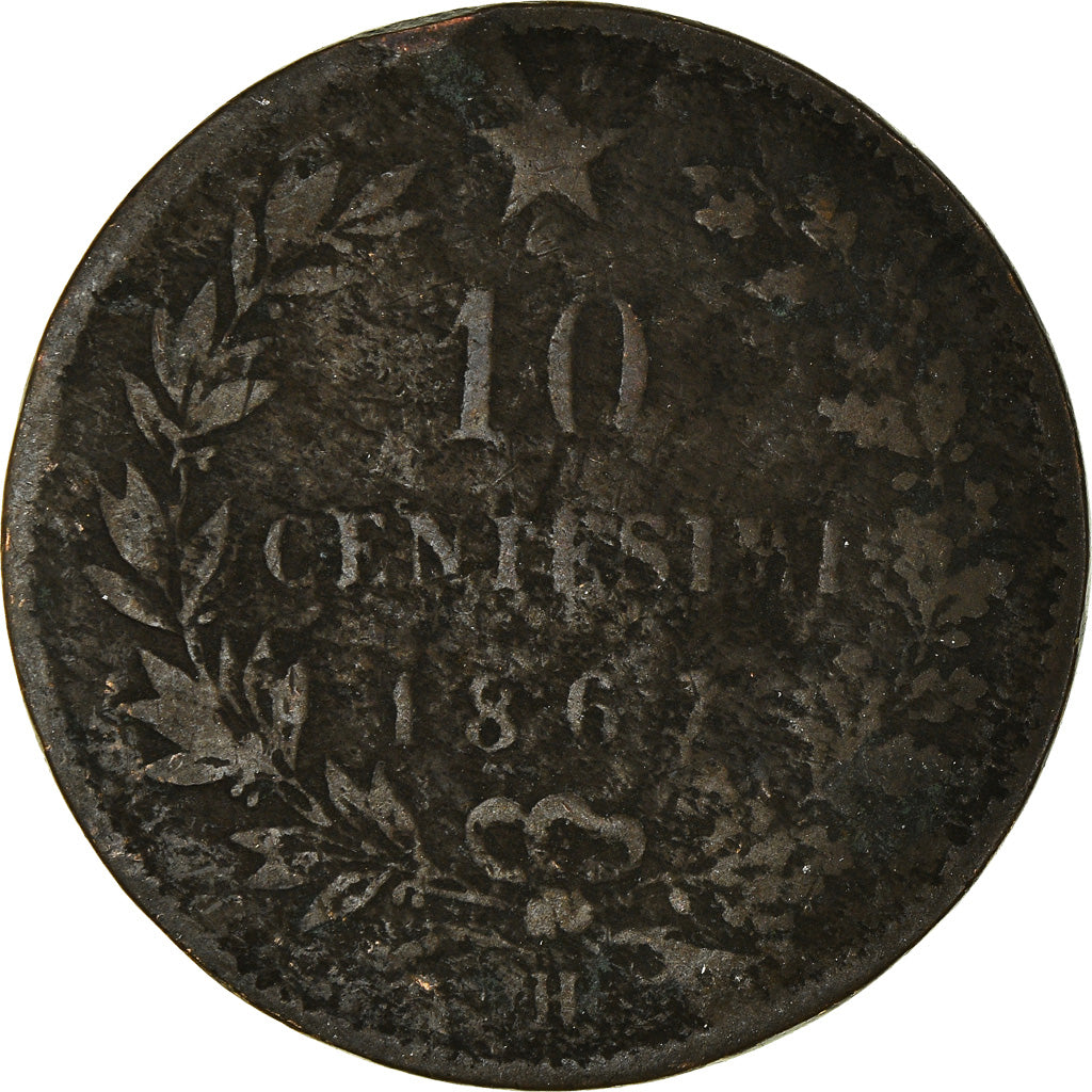 Moneda, Italia, 10 Centesimi, 1867