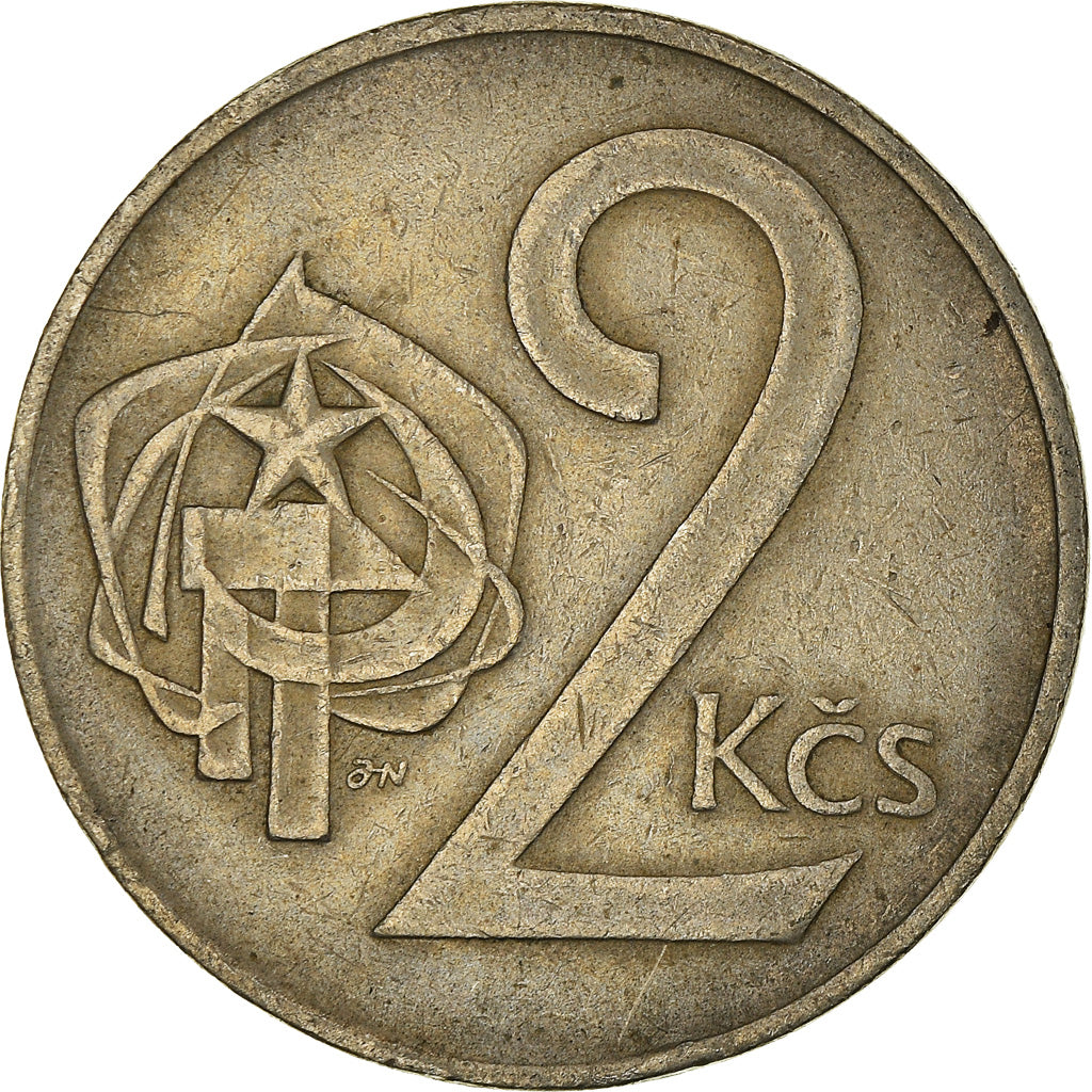 Moeda, Checoslováquia, 2 Koruny, 1974