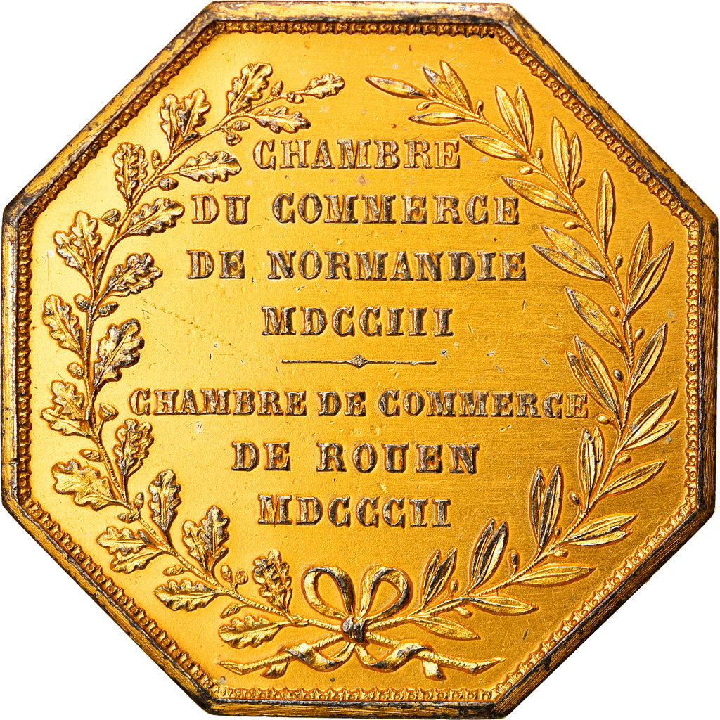 France, Token, Chambre de Commerce de Rouen, 1802, Lecomte, EF(40-45), Vermeil