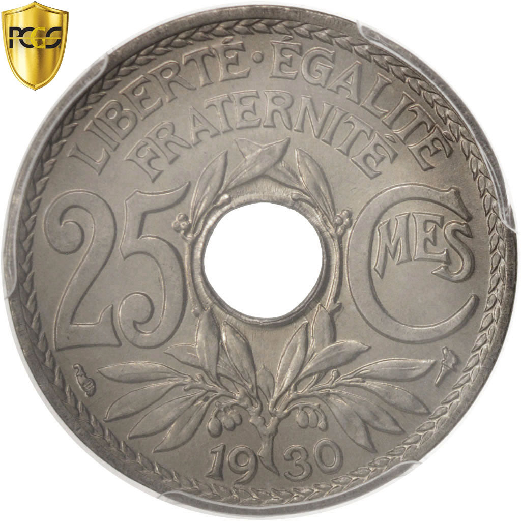 Monnaie, France, Lindauer, 25 Centimes, 1930, Paris, PCGS, MS65, FDC
