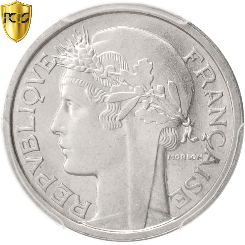 Monnaie, France, Morlon, Franc, 1949, Beaumont le Roger, PCGS, MS65, FDC