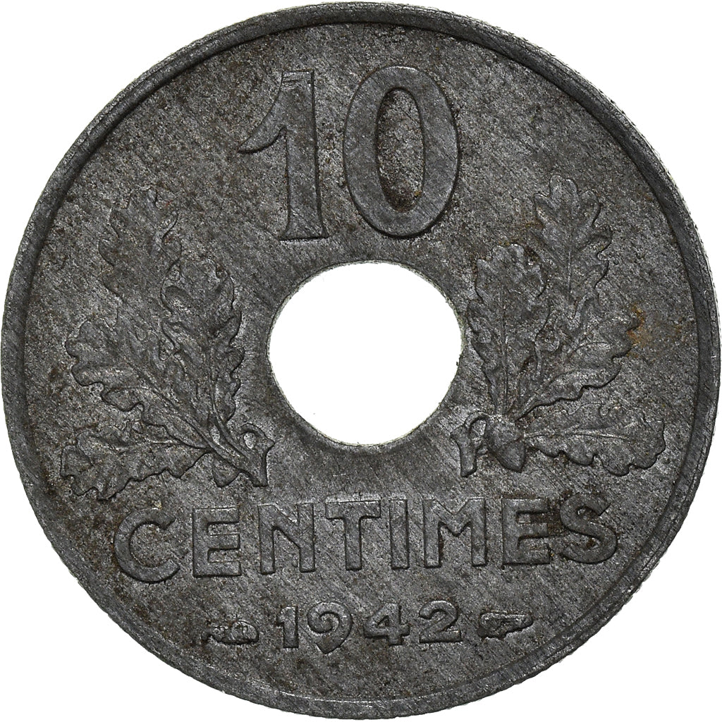 Moneta, Francja, 10 Centimes, 1942