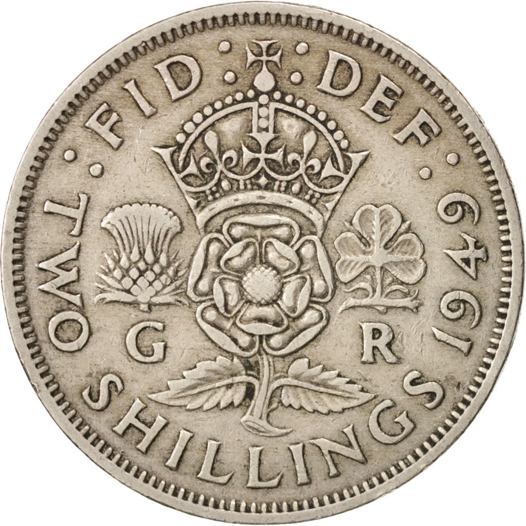 Coin, Great Britain, George VI, Florin, Two Shillings, 1949, EF(40-45)