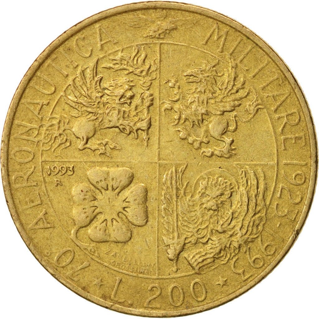 Münze, Italien, 200 Lire, 1993, Rome, SS, Aluminum-Bronze, KM:155
