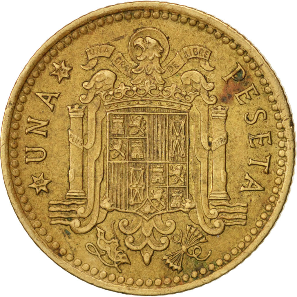 Moneda, España, Francisco Franco, caudillo, Peseta, 1966, MBC, Aluminio -