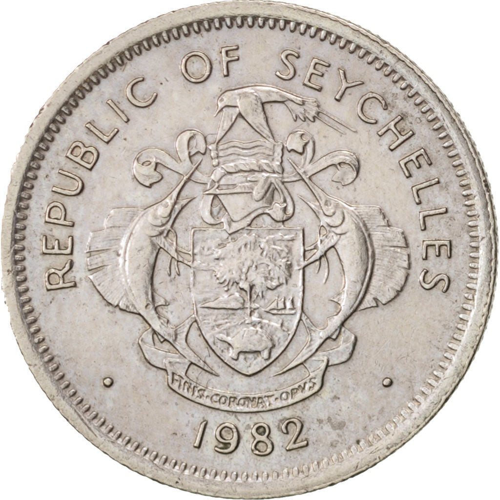 Coin, Seychelles, 25 Cents, 1982, British Royal Mint, EF(40-45), Copper-nickel