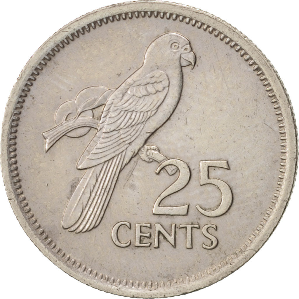 Coin, Seychelles, 25 Cents, 1982, British Royal Mint, EF(40-45), Copper-nickel