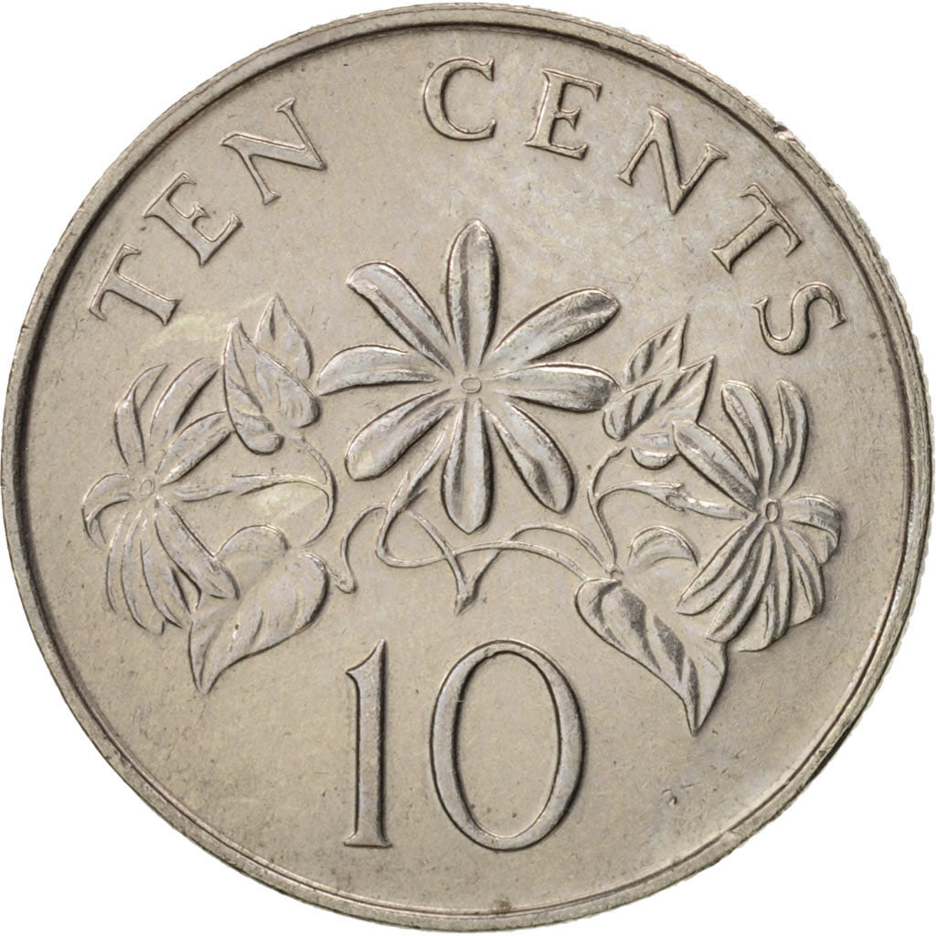 Monnaie, Singapour, 10 Cents, 1990, British Royal Mint, SUP, Copper-nickel