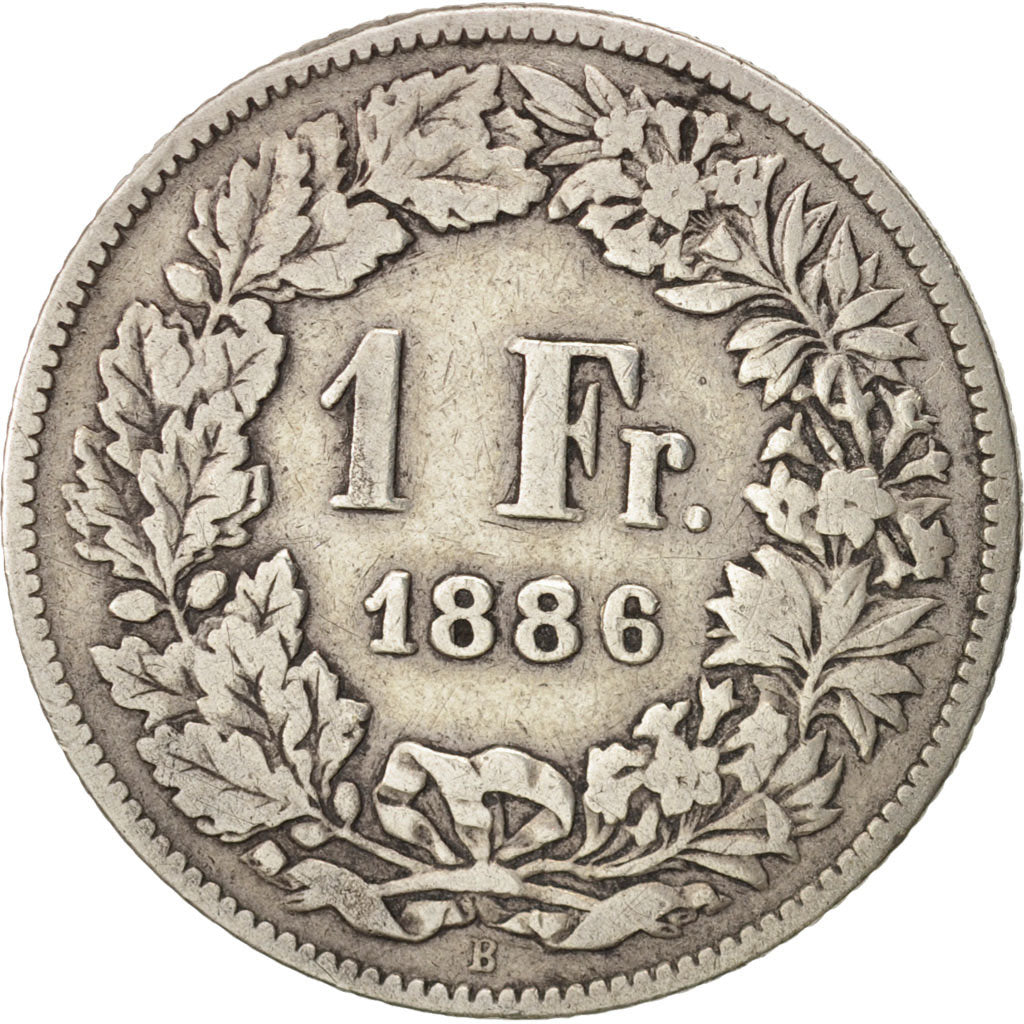 Monnaie, Suisse, Franc, 1886, Bern, TB, Argent, KM:24