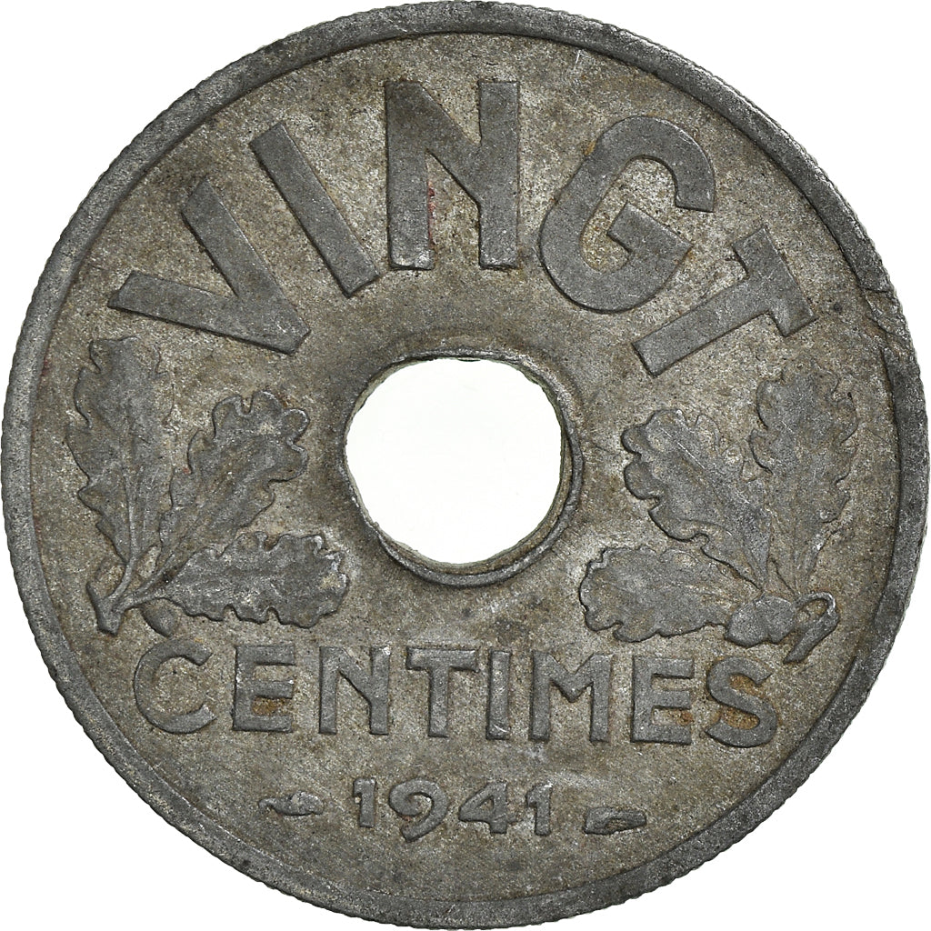 Monnaie, France, 20 Centimes, 1941