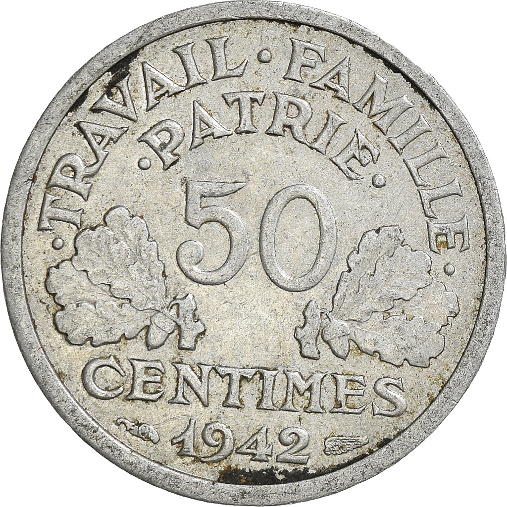 Coin, France, 50 Centimes, 1942
