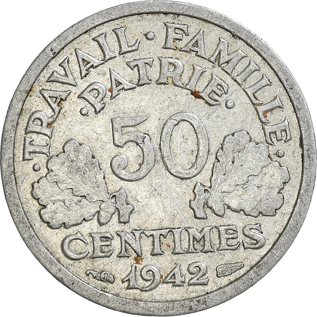 Moneda, Francia, 50 Centimes, 1942