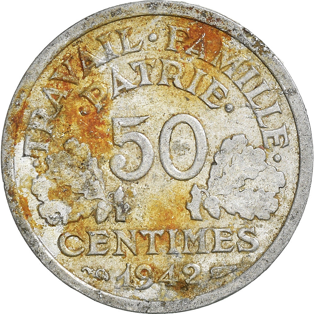 Moneta, Francia, 50 Centimes, 1942