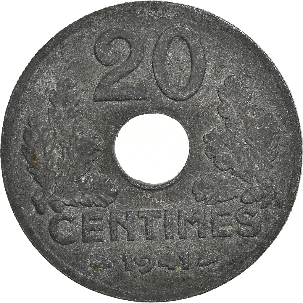 Monnaie, France, 20 Centimes, 1941