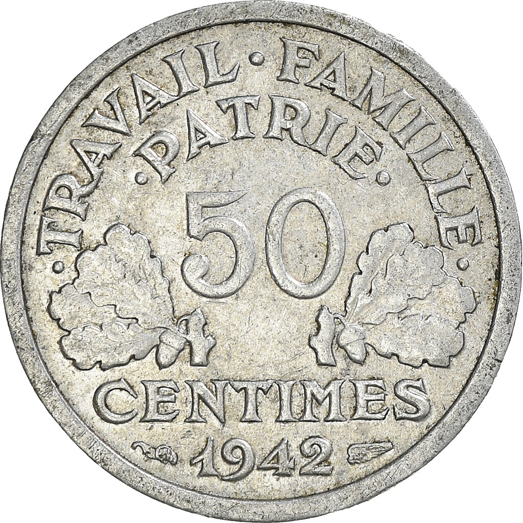 Moneda, Francia, 50 Centimes, 1942