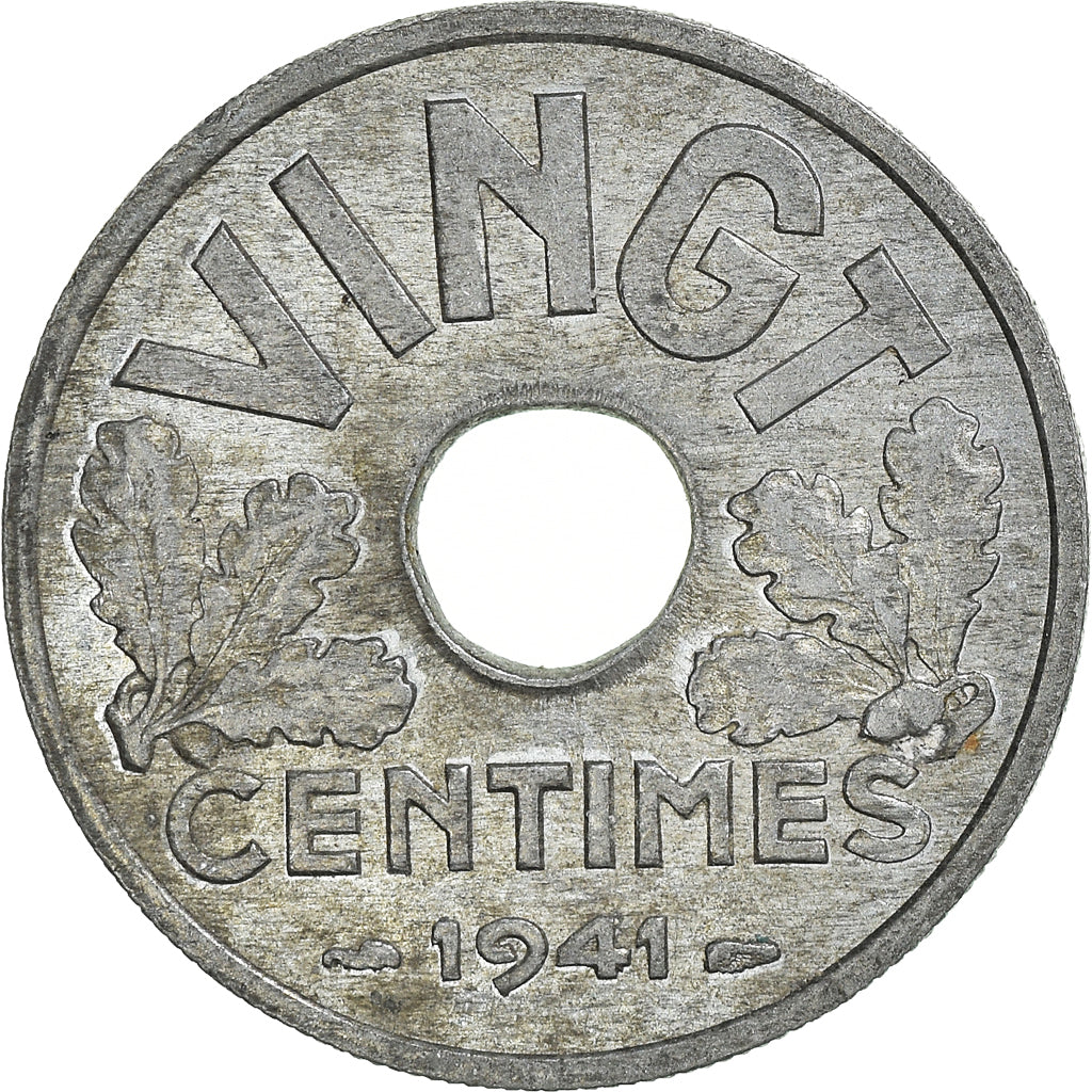 Monnaie, France, 20 Centimes, 1941