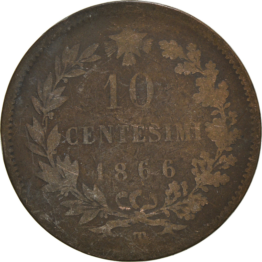 Moneda, Italia, 10 Centesimi, 1866