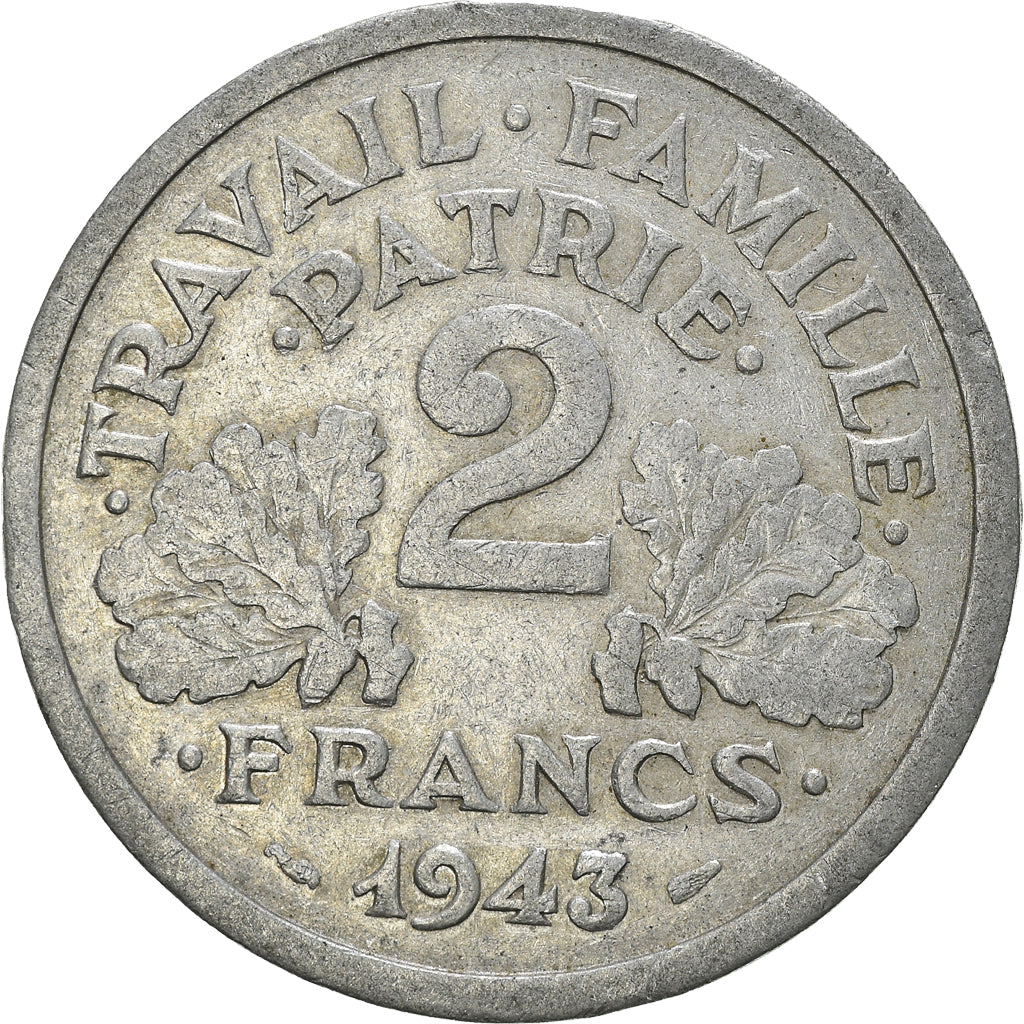 Moneda, Francia, 2 Francs, 1943