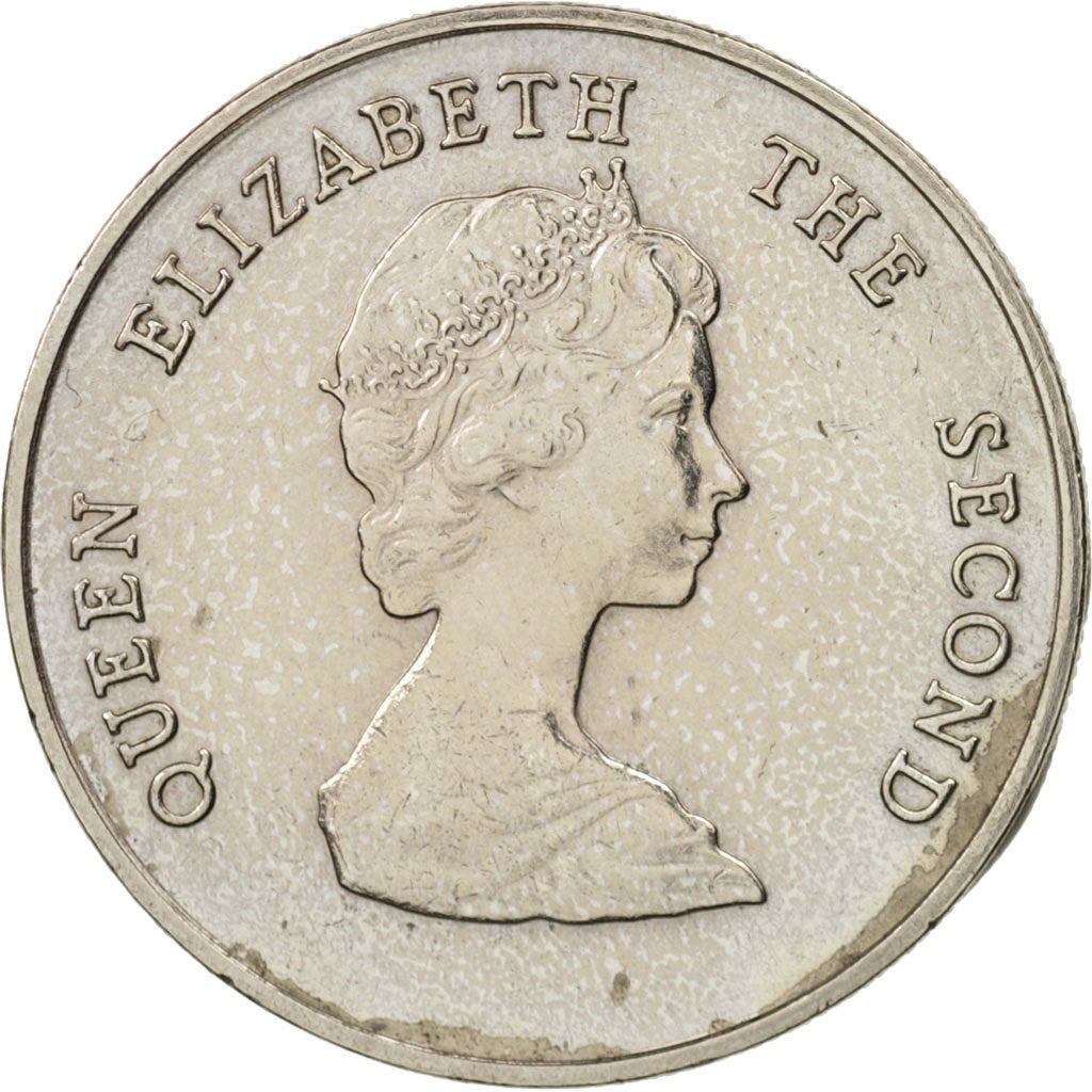 Coin, East Caribbean States, Elizabeth II, 25 Cents, 1981, AU(55-58)