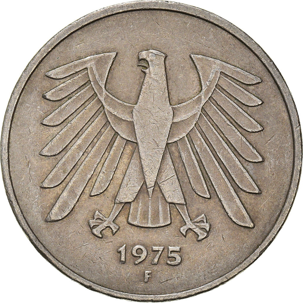 Monnaie, République fédérale allemande, 5 Mark, 1975