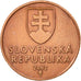 Münze, Slowakei, 50 Halierov, 2002, SS+, Copper Plated Steel, KM:35
