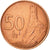 Moneda, Eslovaquia, 50 Halierov, 2002, MBC+, Cobre chapado en acero, KM:35
