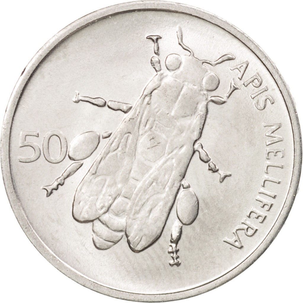 Coin, Slovenia, 50 Stotinov, 1993, MS(63), Aluminum, KM:3
