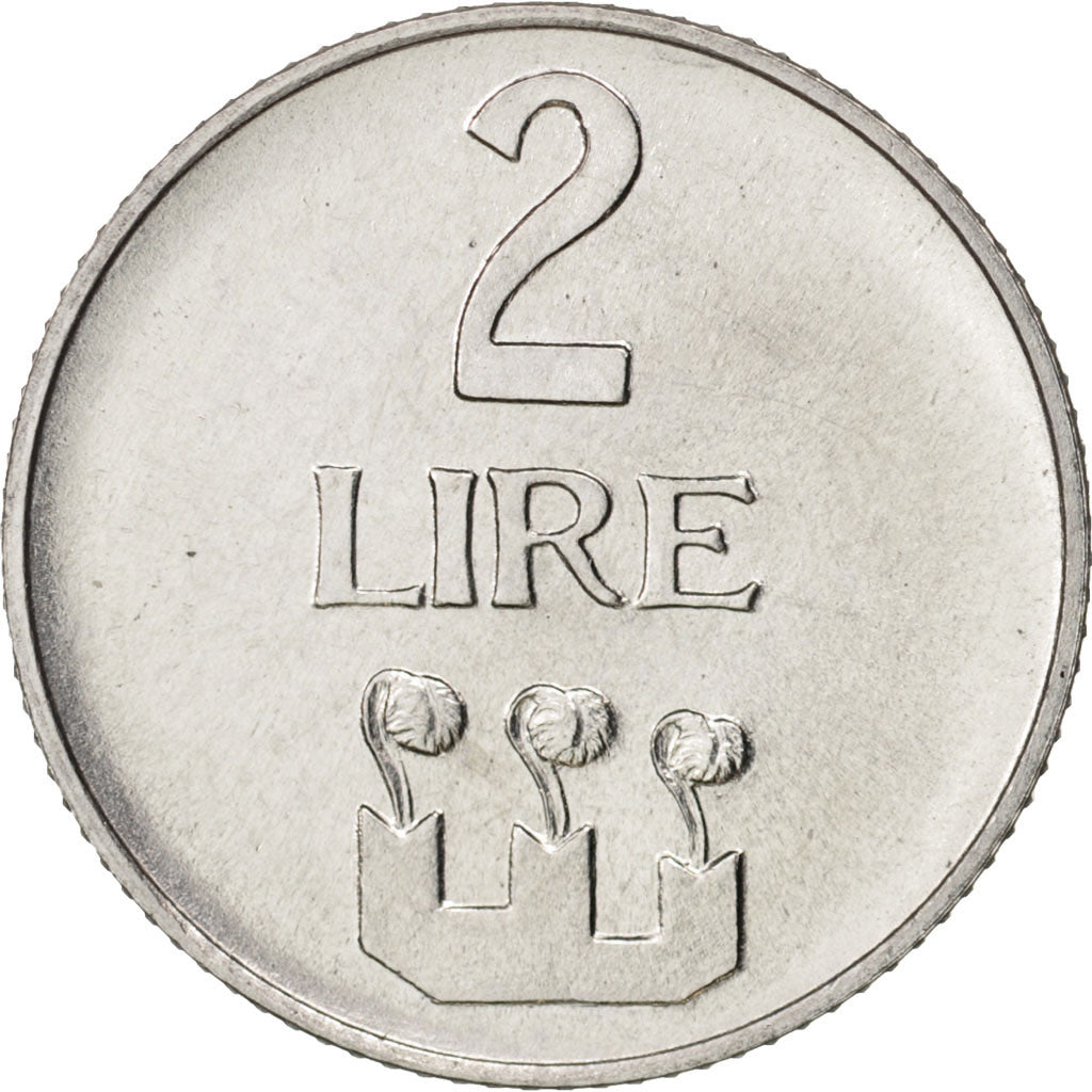 Coin, San Marino, 2 Lire, 1972, Rome, MS(64), Aluminum, KM:15