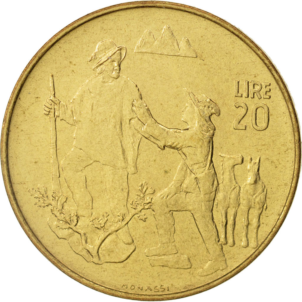 Coin, San Marino, 20 Lire, 1972, Rome, MS(60-62), Aluminum-Bronze, KM:18