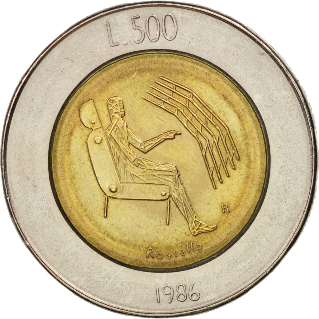 Coin, San Marino, 500 Lire, 1986, Rome, MS(60-62), Bi-Metallic, KM:195