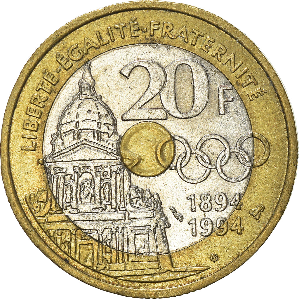 Moeda, França, 20 Francs, 1994