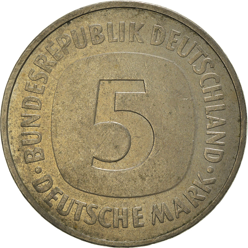 Moneta, GERMANIA - REPUBBLICA FEDERALE, 5 Mark, 1975