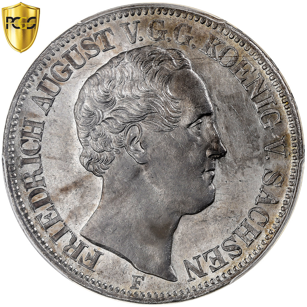 Kingdom of Saxony, Friedrich August II, Thaler, 1851, Dresden, Prata, PCGS