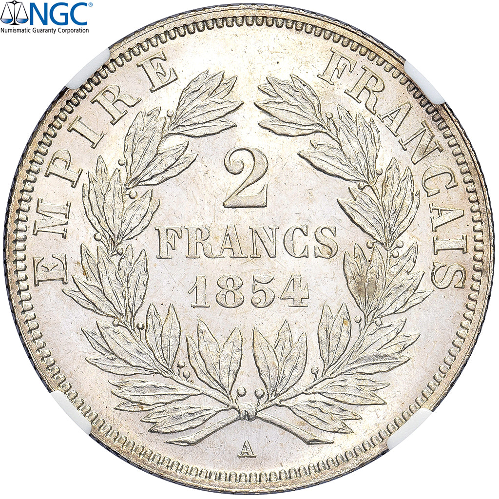 Munten, Frankrijk, Napoleon III, Napoléon III, 2 Francs, 1854, Paris, NGC