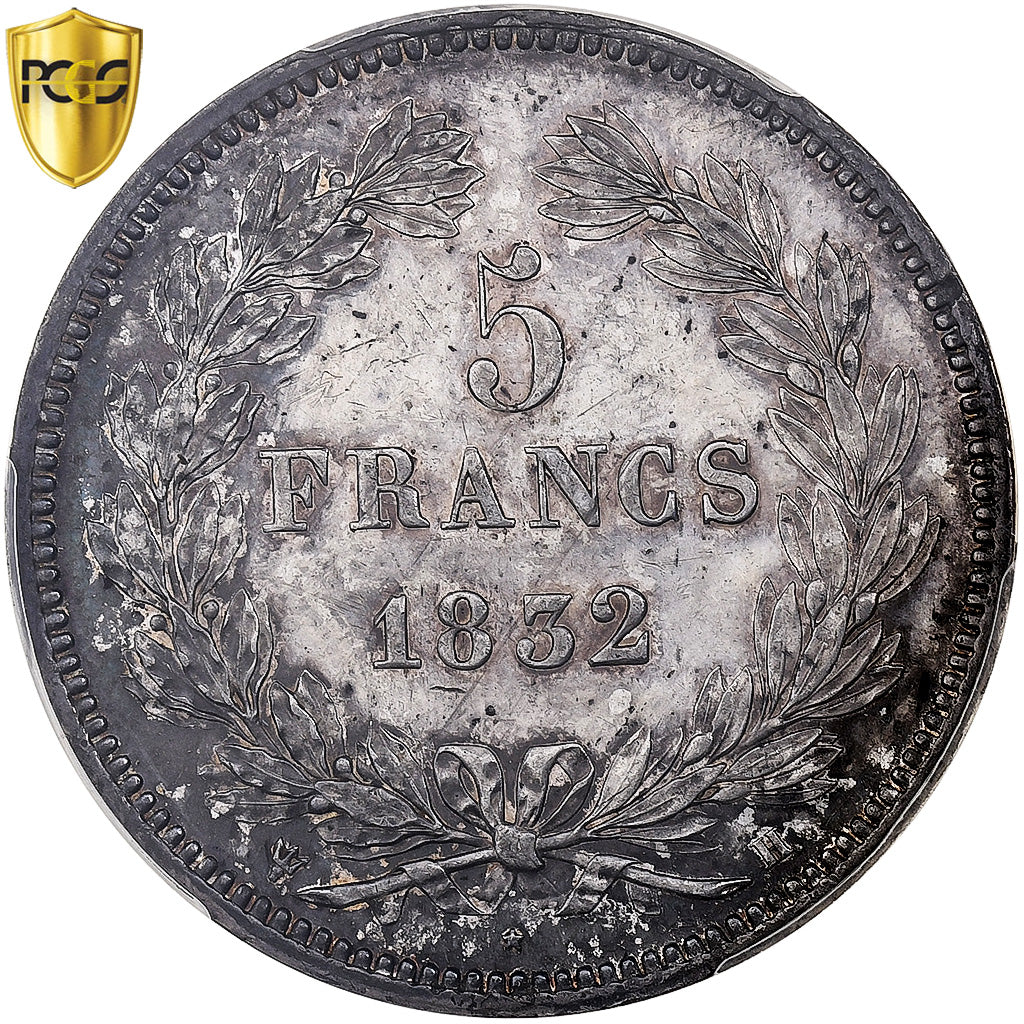 France, Louis-Philippe I, 5 Francs, 1832, La Rochelle, Silver, PCGS, MS61