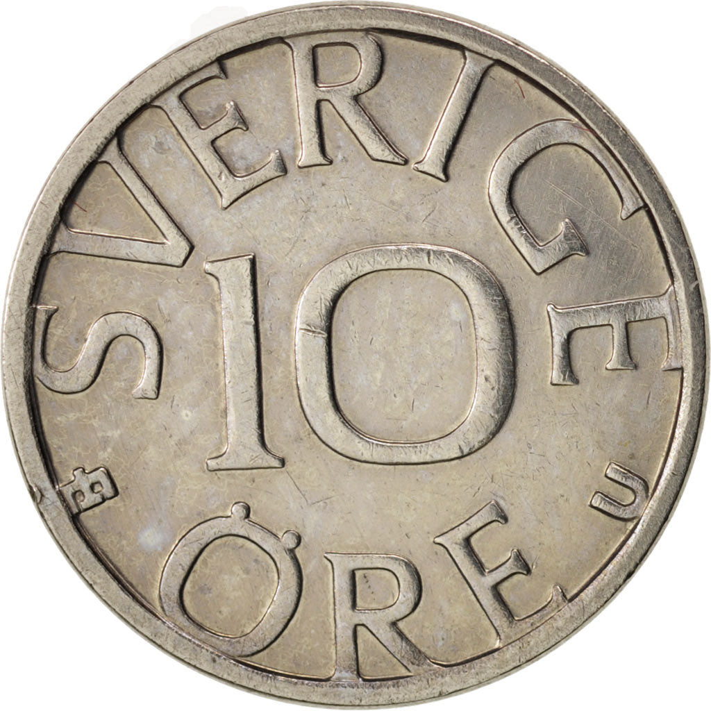 Coin, Sweden, Carl XVI Gustaf, 10 Öre, 1981, AU(55-58), Copper-nickel, KM:850