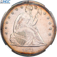 Estados Unidos, 1 Dollar, Seated Liberty, 1871, Philadelphia, Prueba, Plata