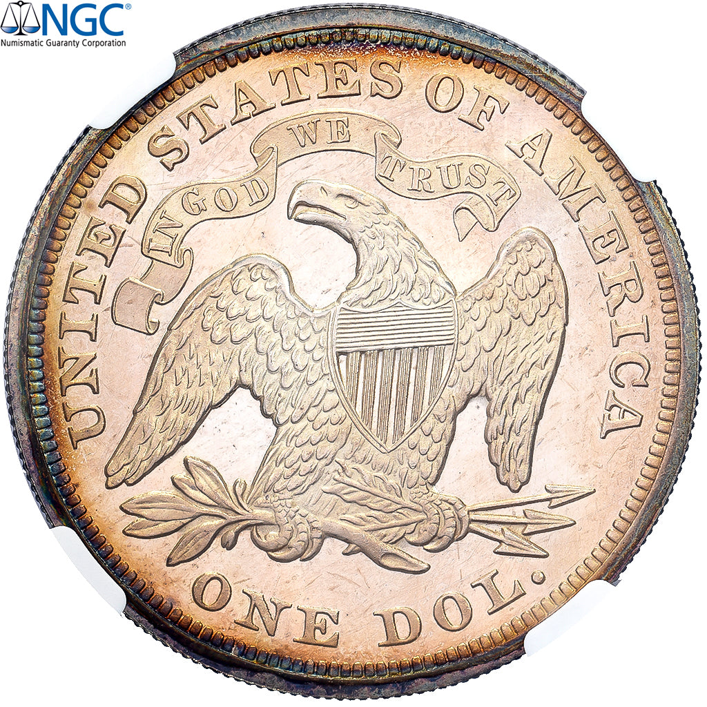 Estados Unidos da América, 1 Dollar, Seated Liberty, 1871, Philadelphia, Proof