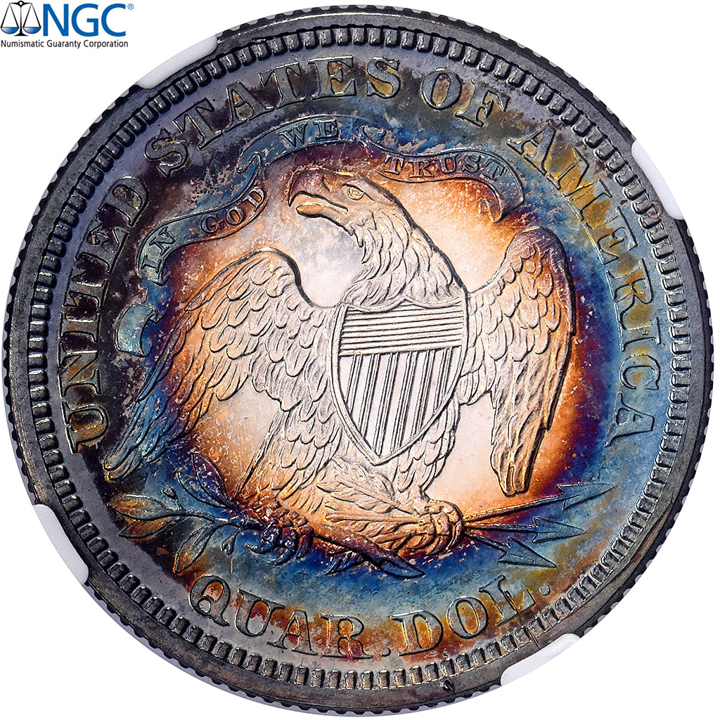 United States, Quarter, Seated Liberty, 1871, Philadelphia, Cameo, Silver, NGC